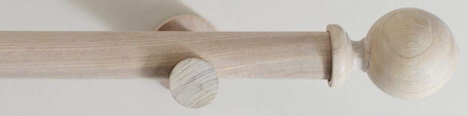 Laura Ashley Mitchell 28mm Wooden Eyelet Curtain Pole Washed White