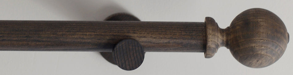 Laura Ashley Mitchell 28mm Wooden Eyelet Curtain Pole Dark Chestnut