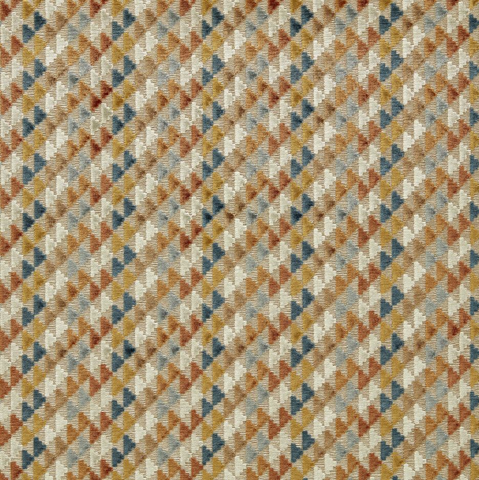 Harlequin Reflect Velvets Vidi Tiger/Taupe/French Blue Fabric