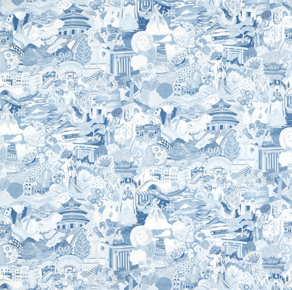 Harlequin Colour 3 Journey of Discovery Satin Wild Water/Exhale Fabric