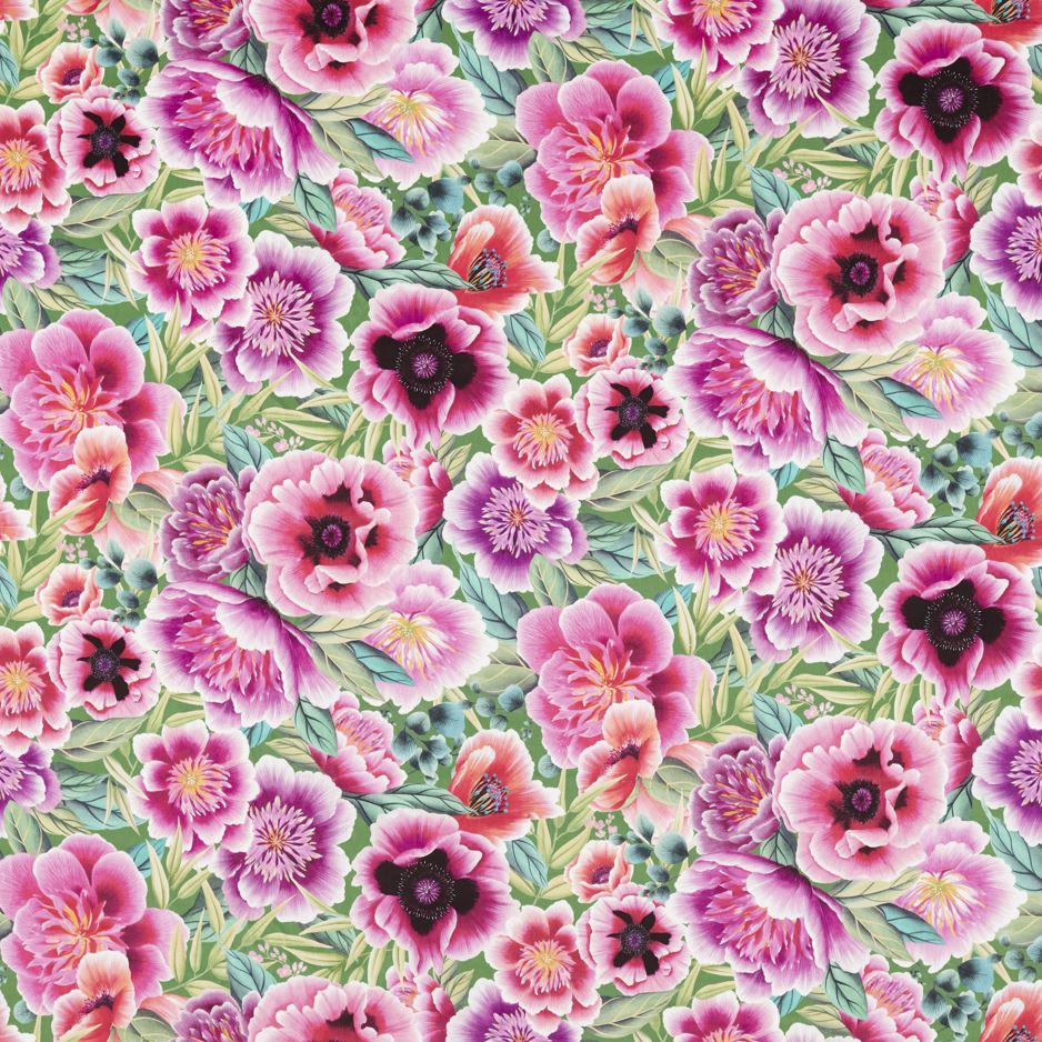 Harlequin x Diane Hill Marsha Velvet Apple/Peony/Magenta Fabric