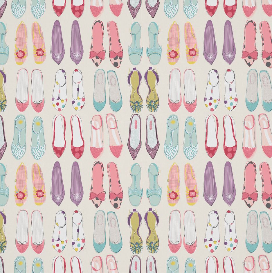 Harlequin World At Your Feet Pebble/Blossom/Sky Fabric