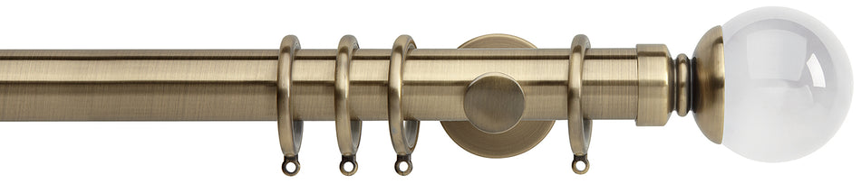 Neo Premium 35mm Pole Spun Brass Clear Ball