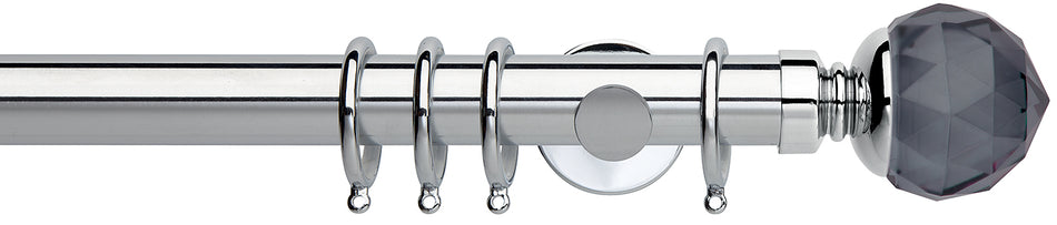 Neo Premium 35mm Pole Chrome Smoke Grey Faceted Ball