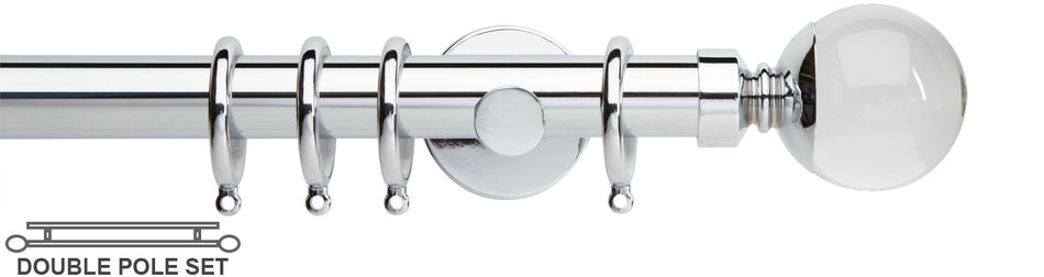 Neo Premium 19/28mm Double Pole Chrome Clear Ball