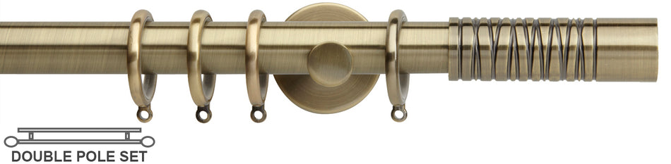 Neo Premium 19/28mm Double Pole Spun Brass Wired Barrel