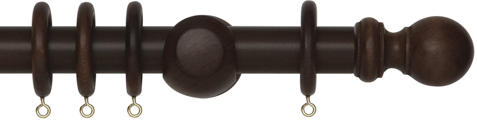 Woodline 50mm Curtain Pole Dark Oak