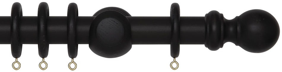Woodline 50mm Curtain Pole Black