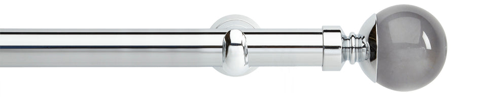 Neo Premium 28mm Eyelet Pole Chrome Cup Smoke Grey Ball