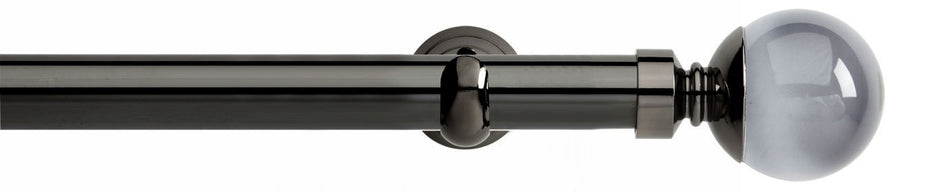 Neo Premium 28mm Eyelet Pole Black Nickel Cup Smoke Grey Ball