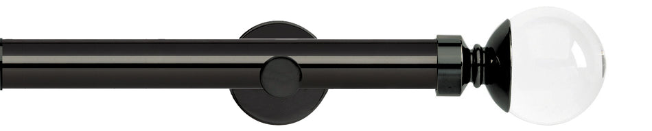 Neo Premium 28mm Eyelet Pole Black Nickel Cylinder Clear Ball