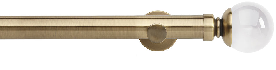 Neo Premium 35mm Eyelet Pole Spun Brass Clear Ball