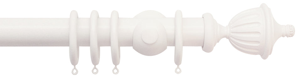 Jones Seychelles 40mm Handcrafted Wood Pole Cotton, Fluted Urn