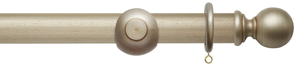 Modern Country 45mm, 55mm Pole, Satin Silver, Ball