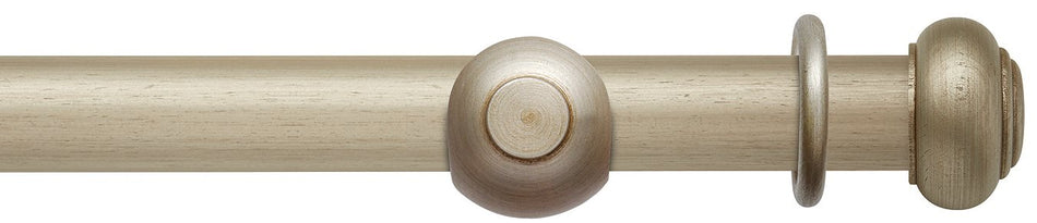 Modern Country 45mm, 55mm Pole, Satin Silver, Button