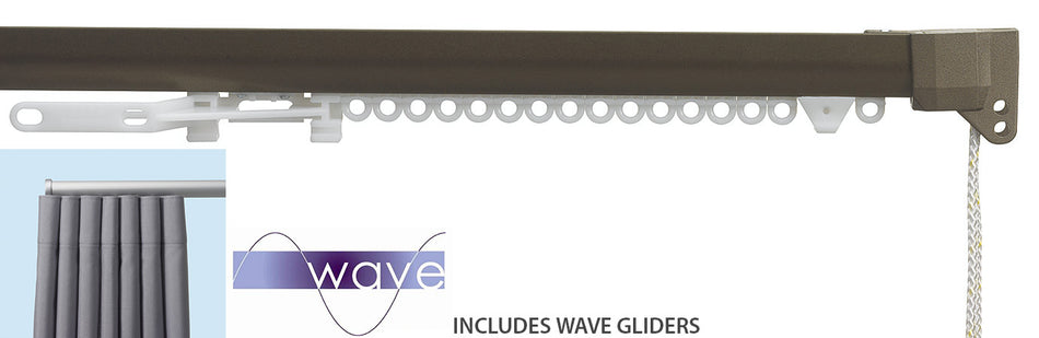 Silent Gliss 3840 Corded Curtain Track 80mm Wave Antique Bronze