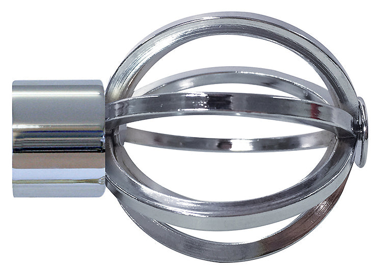 Jones Strand 35mm Pole Finial Only Chrome, Cage