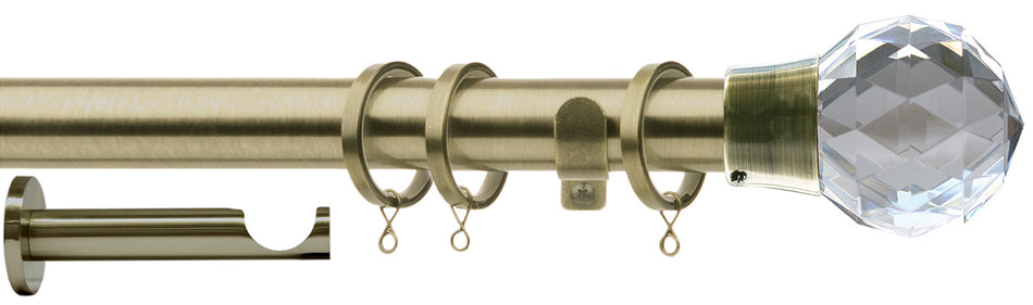 Jones Quartz 28mm Contemporary Pole, Antique Brass