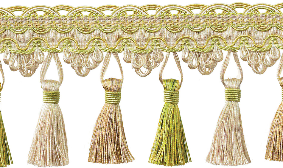 Jones Venice Tassel Fringe Trimming, Pistachio