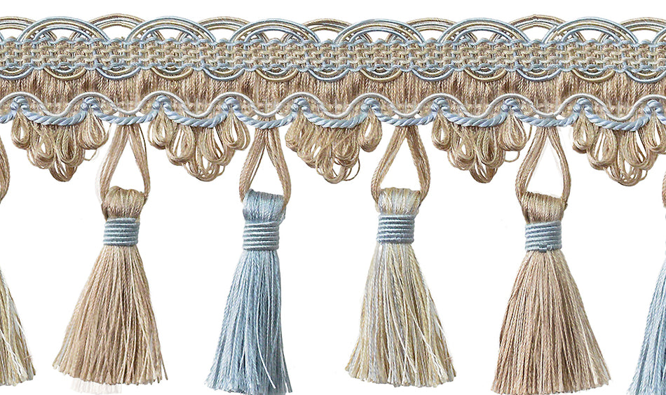 Jones Venice Tassel Fringe Trimming, Powder