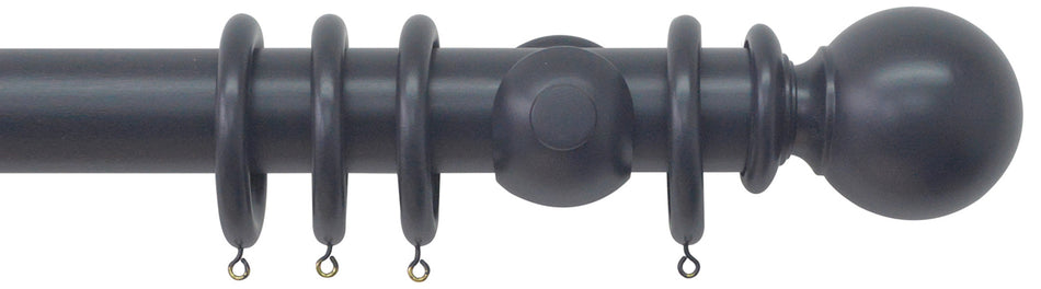 Jones Estate 50mm Handcrafted Wood Pole Basalt, Ball