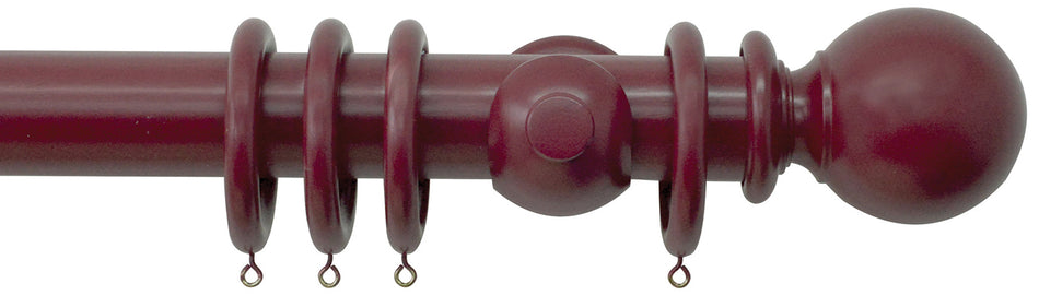 Jones Estate 50mm Handcrafted Wood Pole Claret, Ball