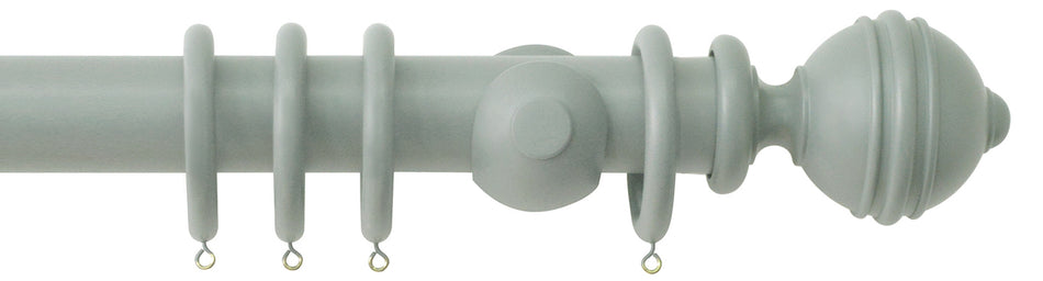 Jones Estate 50mm Handcrafted Wood Pole Mercury, Ribbed Ball