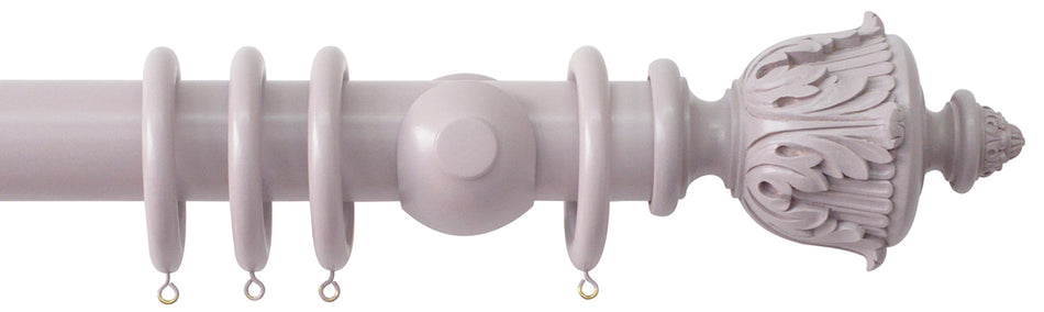 Jones Estate 50mm Handcrafted Wood Pole Heather, Acanthus