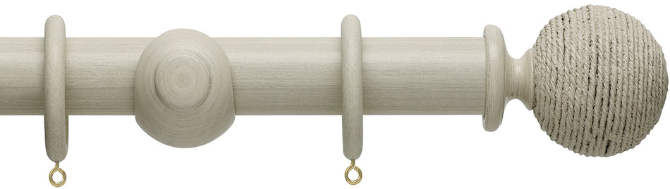 Hallis Origins 45mm Wood Pole, Limestone, Twine Finial