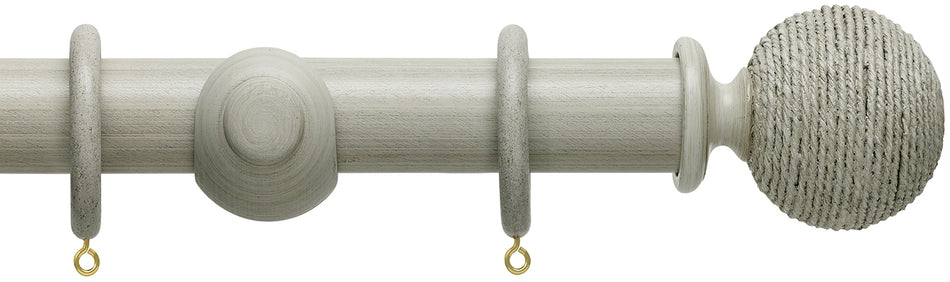 Hallis Origins 45mm Wood Pole, Flint Grey, Twine Finial