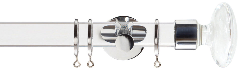 Jones Strand Acrylic 35mm Pole, Chrome, Acrylic Disc