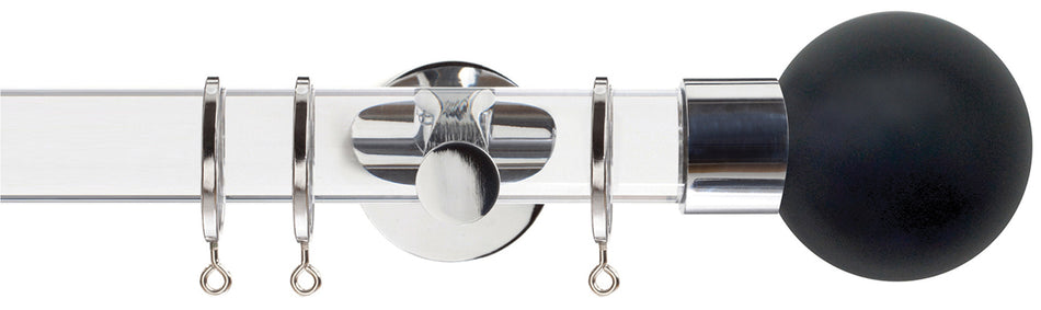 Jones Strand Acrylic 35mm Pole, Chrome, Charcoal Painted Ball