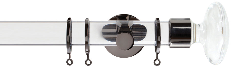 Jones Strand Acrylic 35mm Pole, Black Nickel, Acrylic Disc