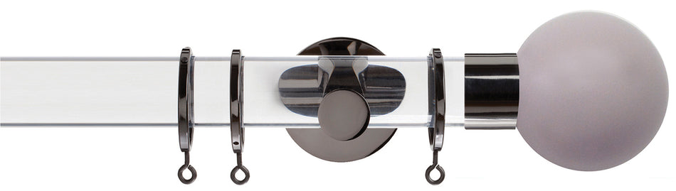 Jones Strand Acrylic 35mm Pole, Black Nickel, Heather Painted Ball