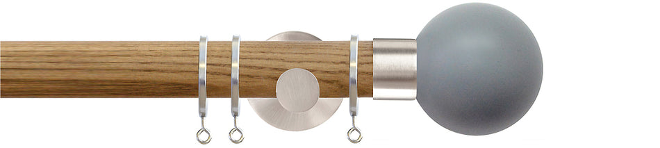 Jones Strand 35mm Wood Pole Light Oak, Matt Nickel Painted Ball, Lead