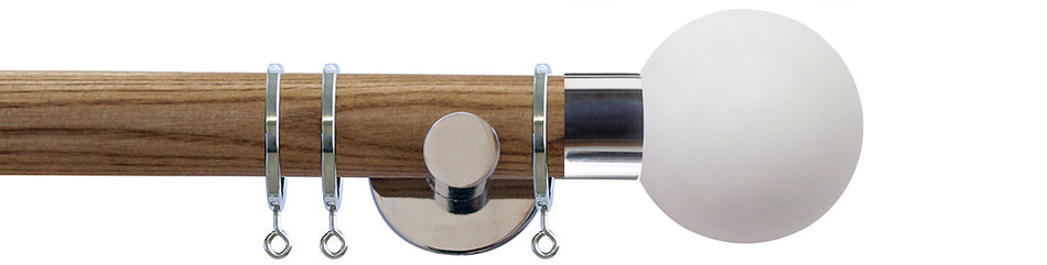 Jones Strand 35mm Wood Pole Light Oak, Chrome Painted Ball, Stone