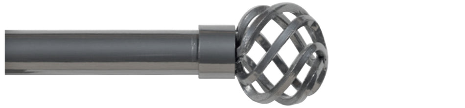 Cameron Fuller 32mm Metal Curtain Pole Pewter Basket