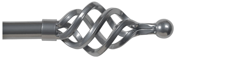 Cameron Fuller 32mm Metal Curtain Pole Pewter Cage