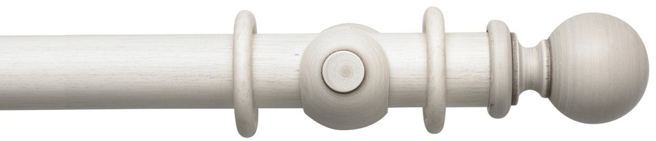 Modern Country 45mm, 55mm Pole, Brushed Ivory, Ball Finial