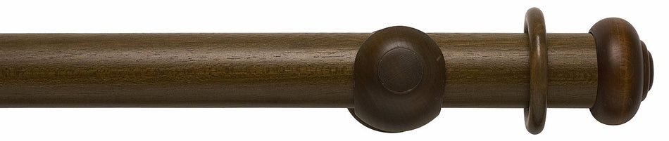 Modern Country 45mm, 55mm Pole, Dark Oak, Button Finial