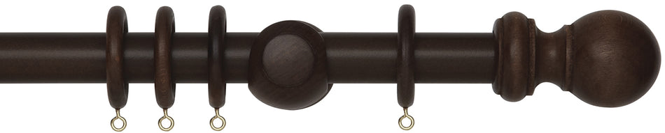 Woodline 28mm 35mm Curtain Pole Dark Oak