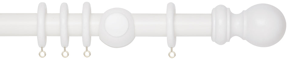 Woodline 28mm 35mm Curtain Pole White